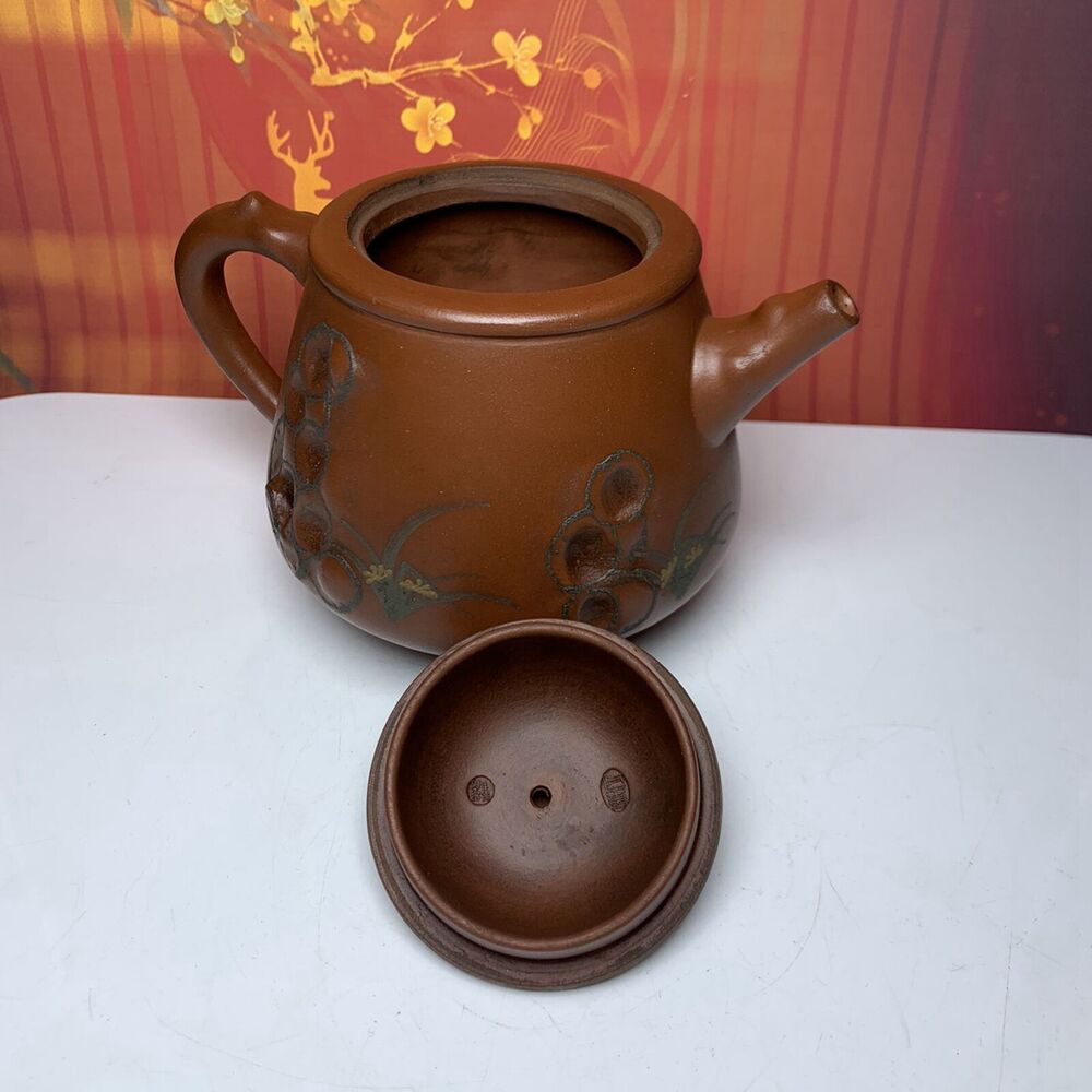 Vintage Chinese Yixing Purple Clay Teapot Zisha Ceremony Painted Nice Teaware