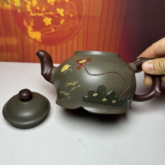Vintage Chinese Yixing Purple Clay Teapot Zisha Ceremony Fashion Gift Teaware