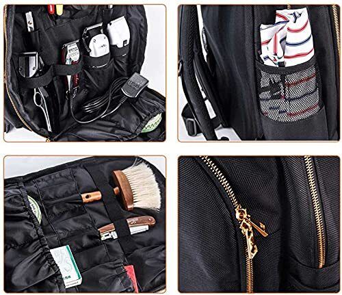 YOMQLJXB Portable Barber Bookbag Hairstylist 1 Count (Pack of 1), black