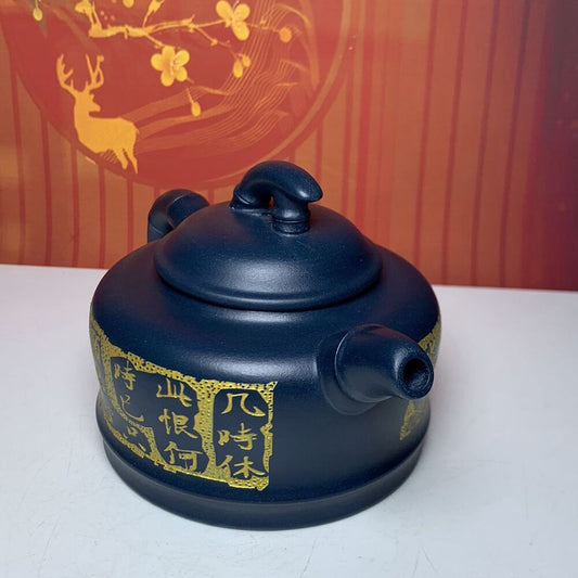 Vintage Chinese Yixing Purple Clay Teapot Zisha Ceremony Fashion Bamboo Teaware
