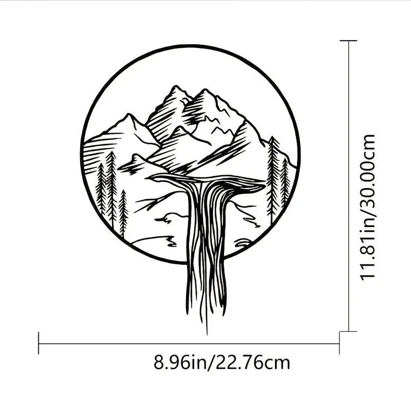 1pc Metal Wall Decor, Mountain Theme Decor Wall Art Decorations, Bedroom Decor