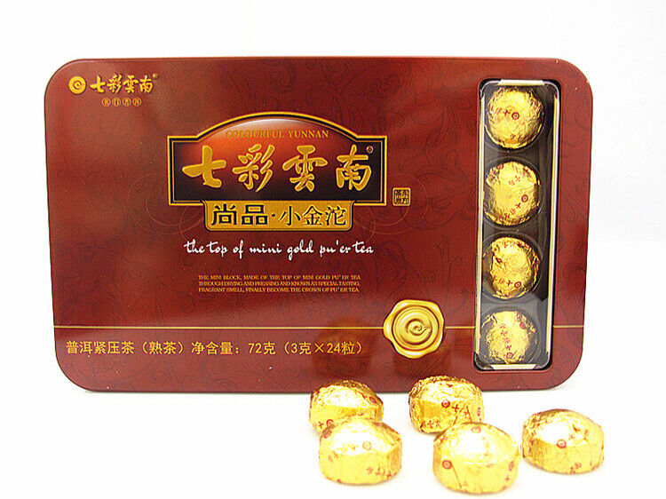 Shangpin Xiao Jin Tuo Colourful Yunnan The Top of Mini Gold Pu'er Tea 72g Ripe