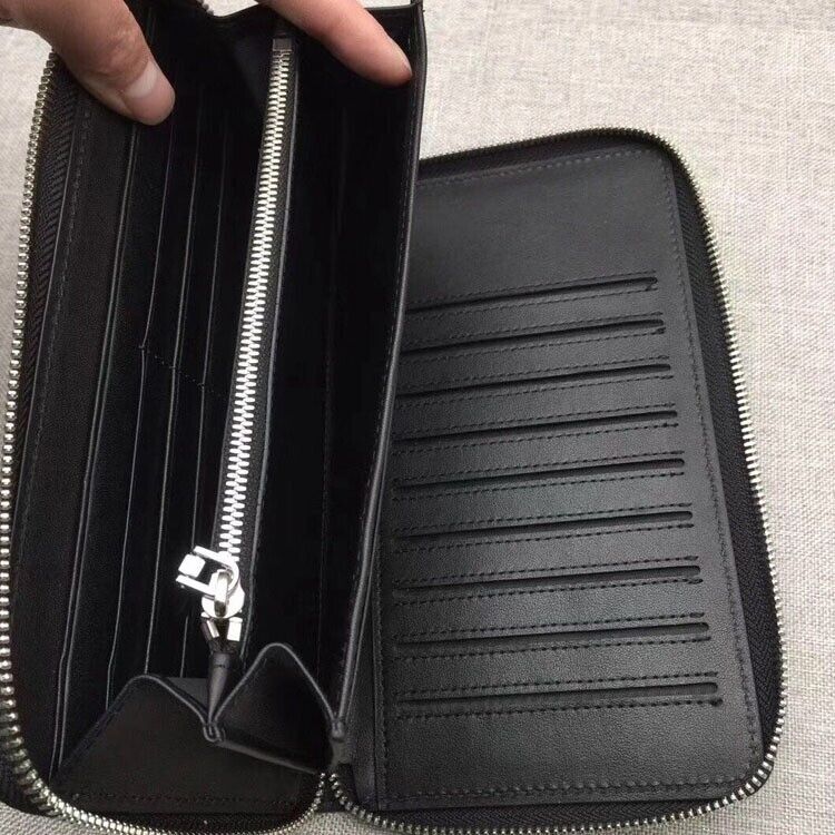 Black Genuine Crocodile Alligator Leather Zipper Long Wallet Hand Clutch Bag