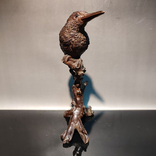 Wooden Bird Carving Wood Decoration Statues Home Decor Sculpture Woodpecker Rare