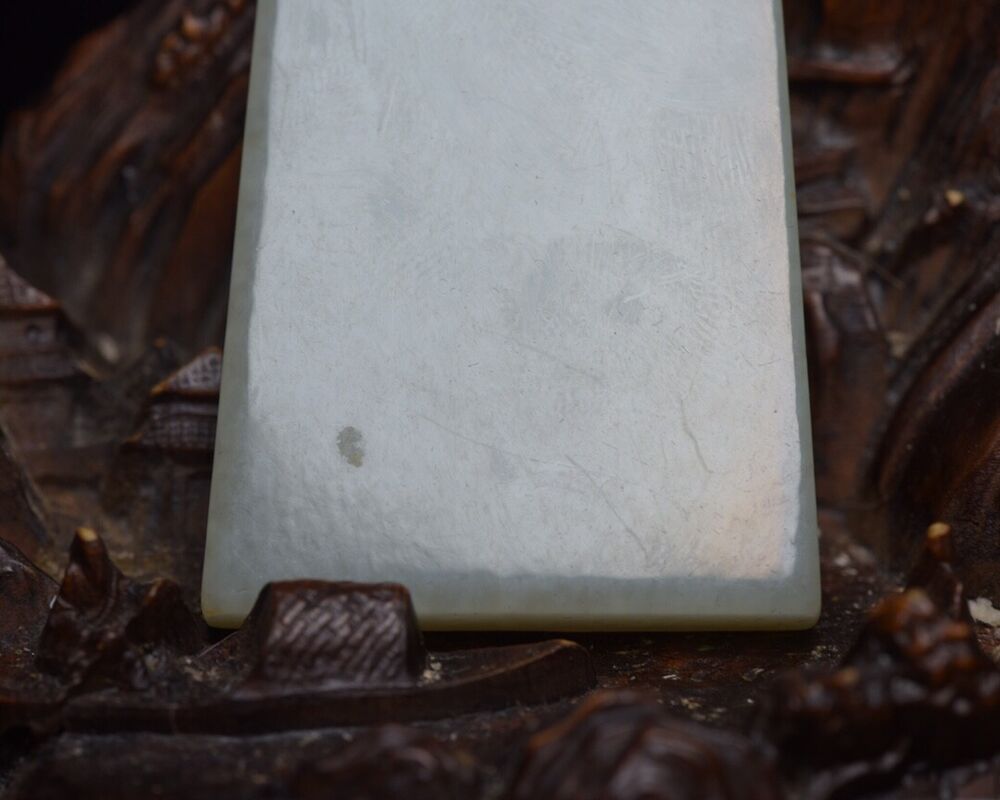 Chinese Natural Hetian Jade Carving Landscape Statue Exquisite Pendant Jewelry