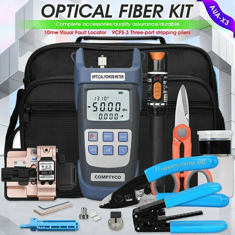 Fiber Optical Power Meter 10mW Visual Fault Locator AUA-X3 Optical Fiber Cutter