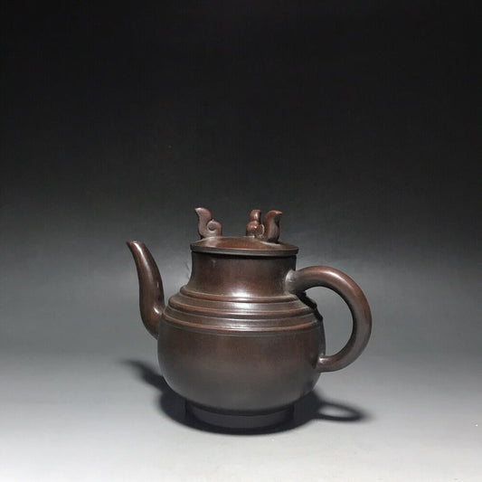 vintage chinese yixing purple clay teapot zisha ceremony carving Collectible art