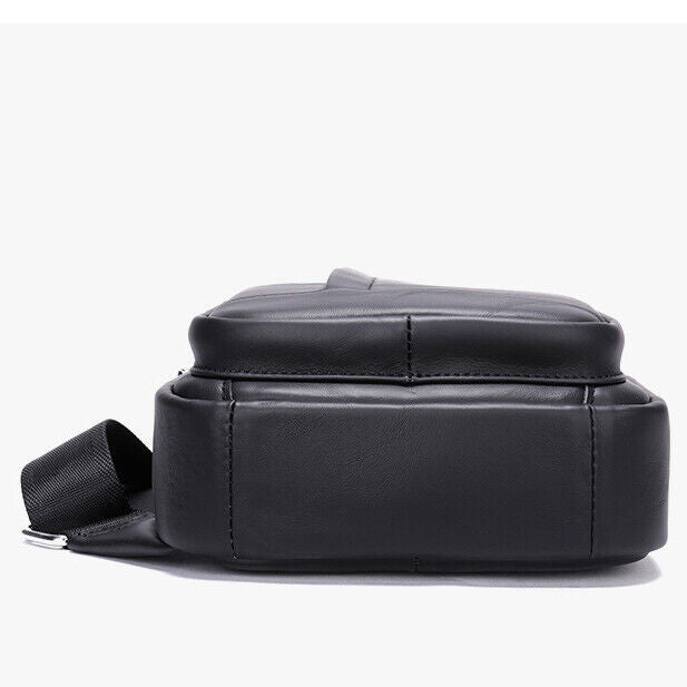 100% Genuine Leather Men's Cross Body Bag Shoulder Bag Sling Backpack for Hiking