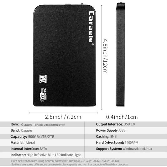 Portable external hard drive HDD USB 3.0 500GB 1TB 2TB