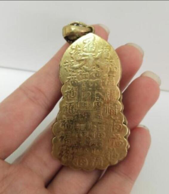 Chinese old antique collection pure brass Dragon small pendant