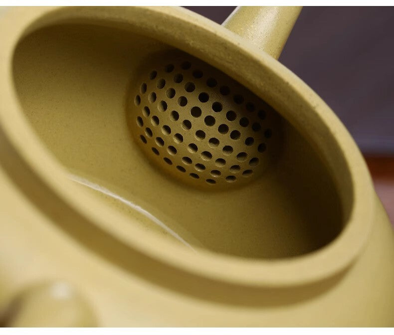 180cc chinese Yixing Handmade Zisha Green Clay Teapot LingHua GongFu Hu Tea Pot