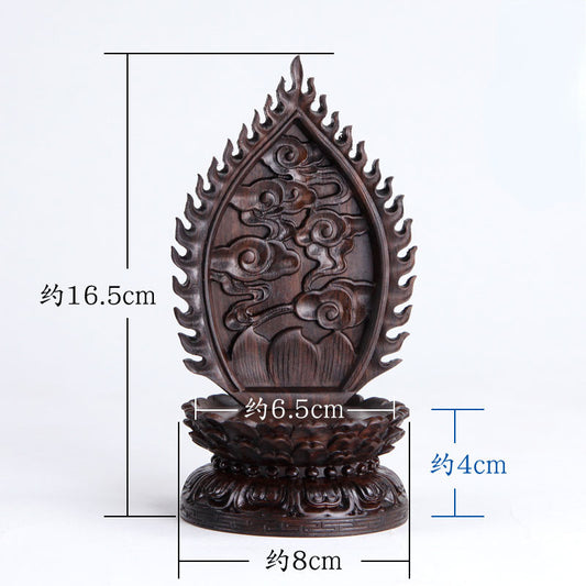 16.5cm Mahogany Carved Buddha Statue Lotus Base Wood Guanyin Bodhisattva Base