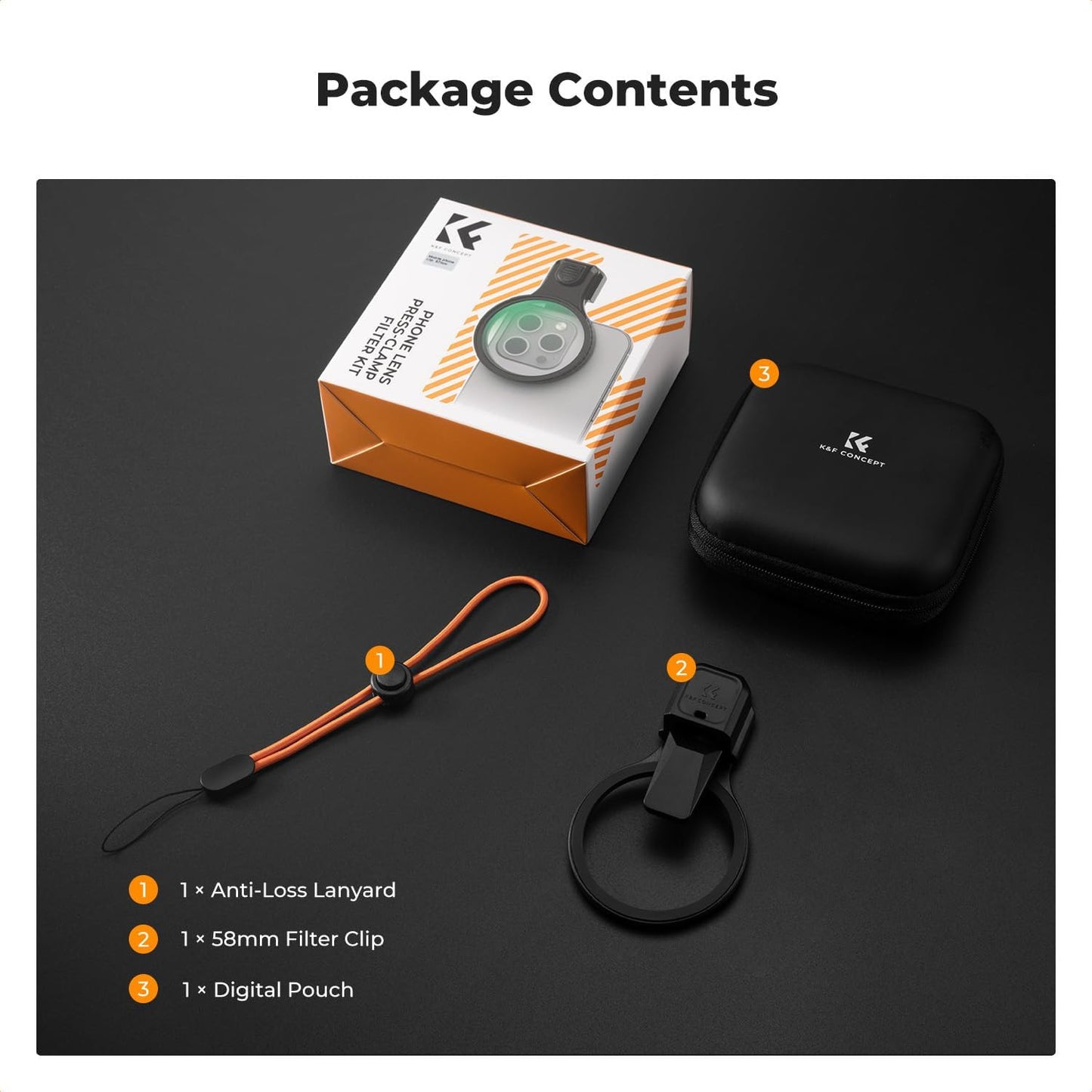 58Mm Press-On Phone Lens Filter Adapter, Compatible with Iphone 17/16/15/14/13/1