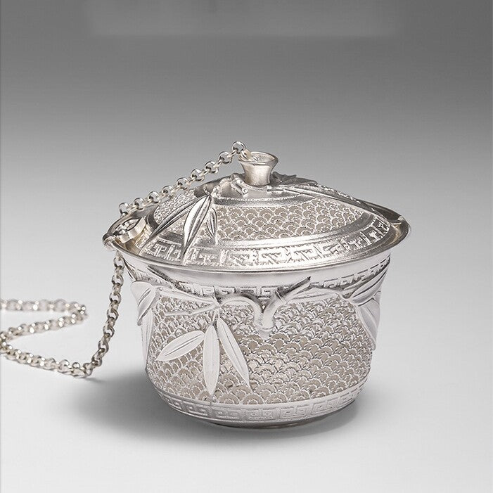 999 Sterling Silver Tea Filter Full Handmade Tea Strainer With Certificate Paper