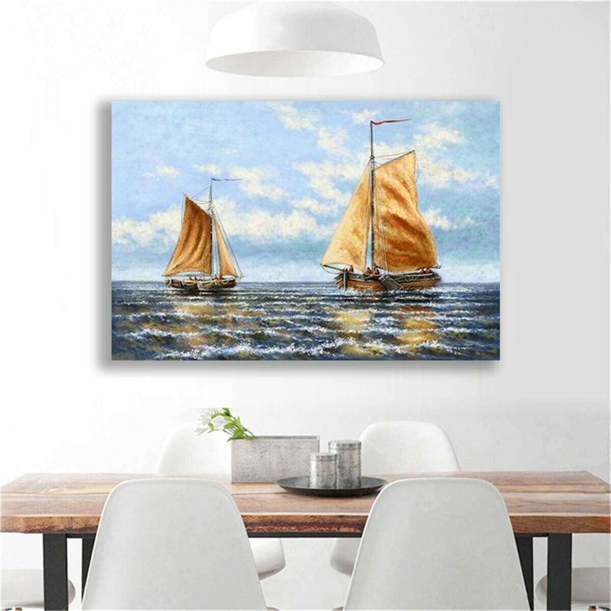 Sailboat Canvas Painting Wall Art Poster HD Print for Living Room Home Decor