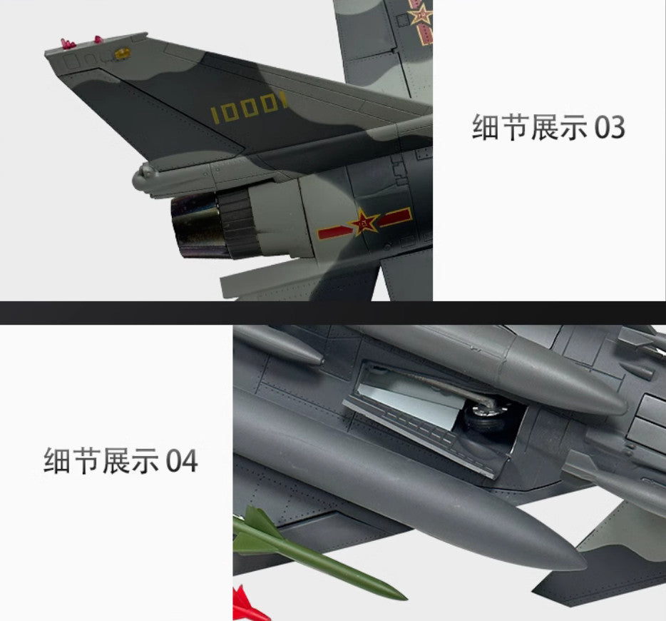 1:30 49CM China J-10 Fighter Jet Plane Airplane Diecast Military Aircraft Model