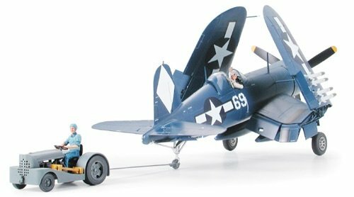 Tamiya 61085 1/48 Aircraft Model Kit U.S. Navy Vought F4U-1D Corsair w/Moto-Tug