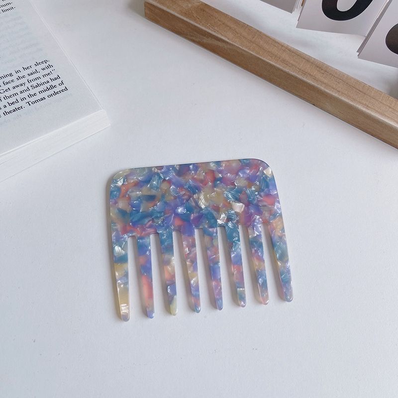 Women Hair Comb Acetic Acid Sheet Wide Tooth Anti-Static Stylish Exquisite 9.5cm