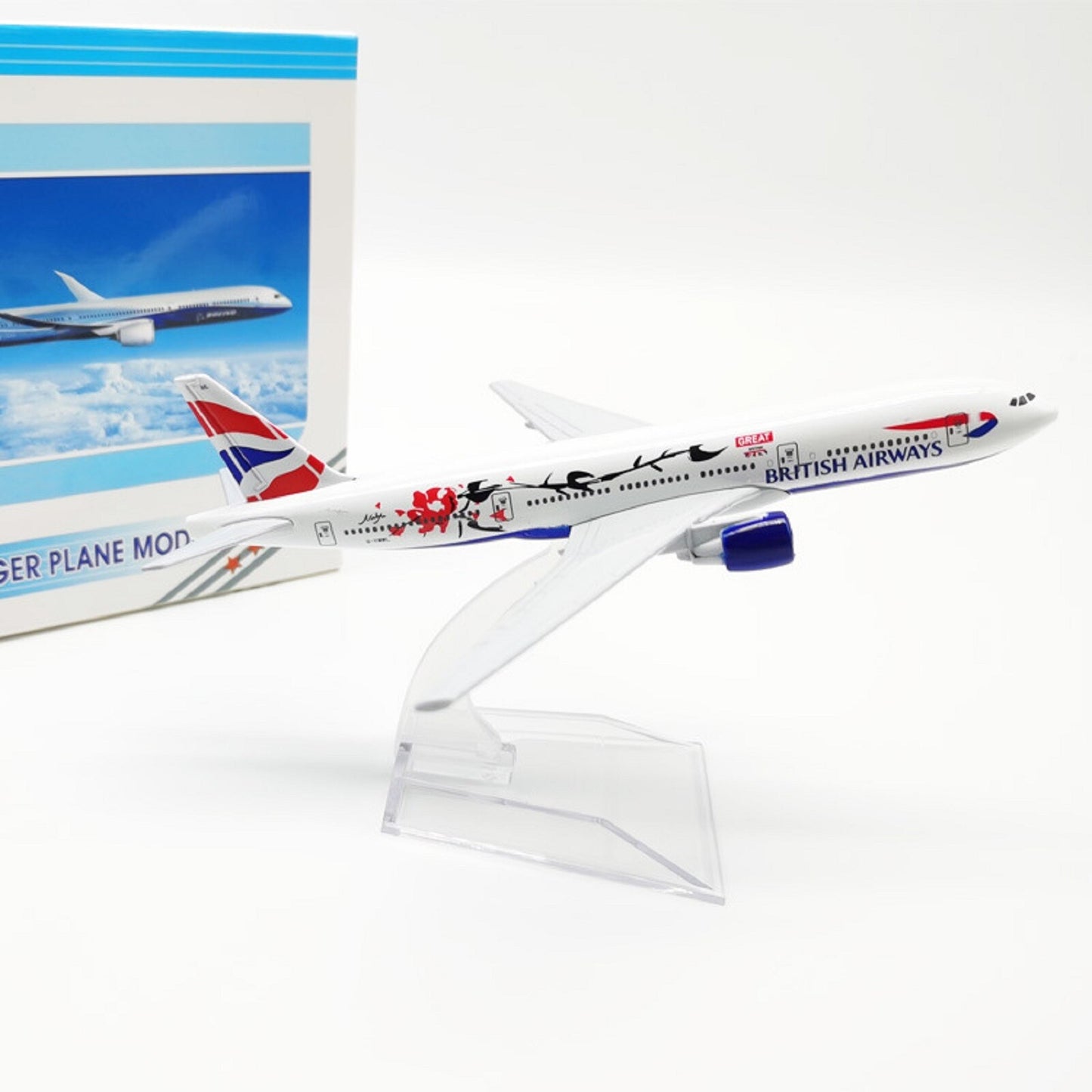 1/400 Aircraft British 777 B777 Plum Plane Model Plane Souvenir Static Display