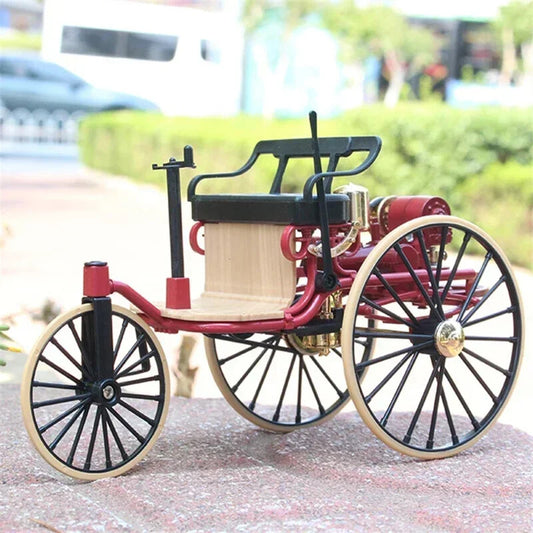 1:12 1886 Mercedes-Benz Patent Motor Alloy Classic Car Tricycle Model Toy Hobby