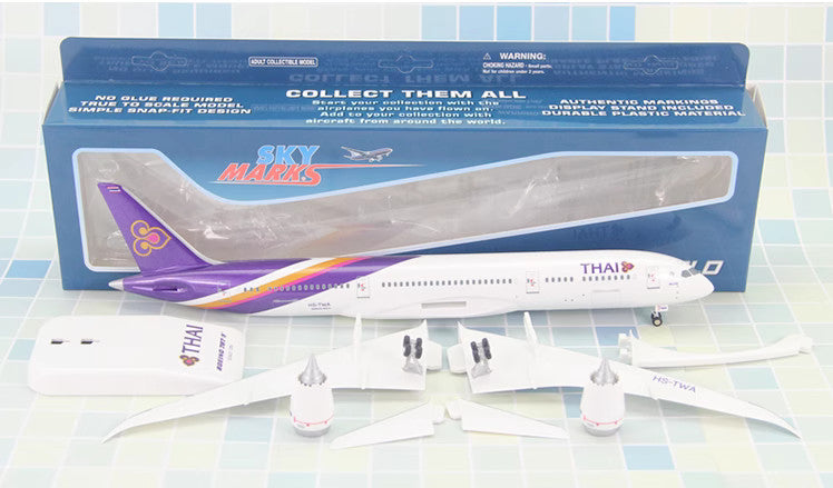 32CM 1:200 Risesoon Thai Boeing 787-9 Passenger Airplane ABS Plastic Plane Model