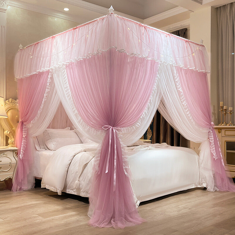 mosquito net double layers bed curtain netting valances dust proof frames queen