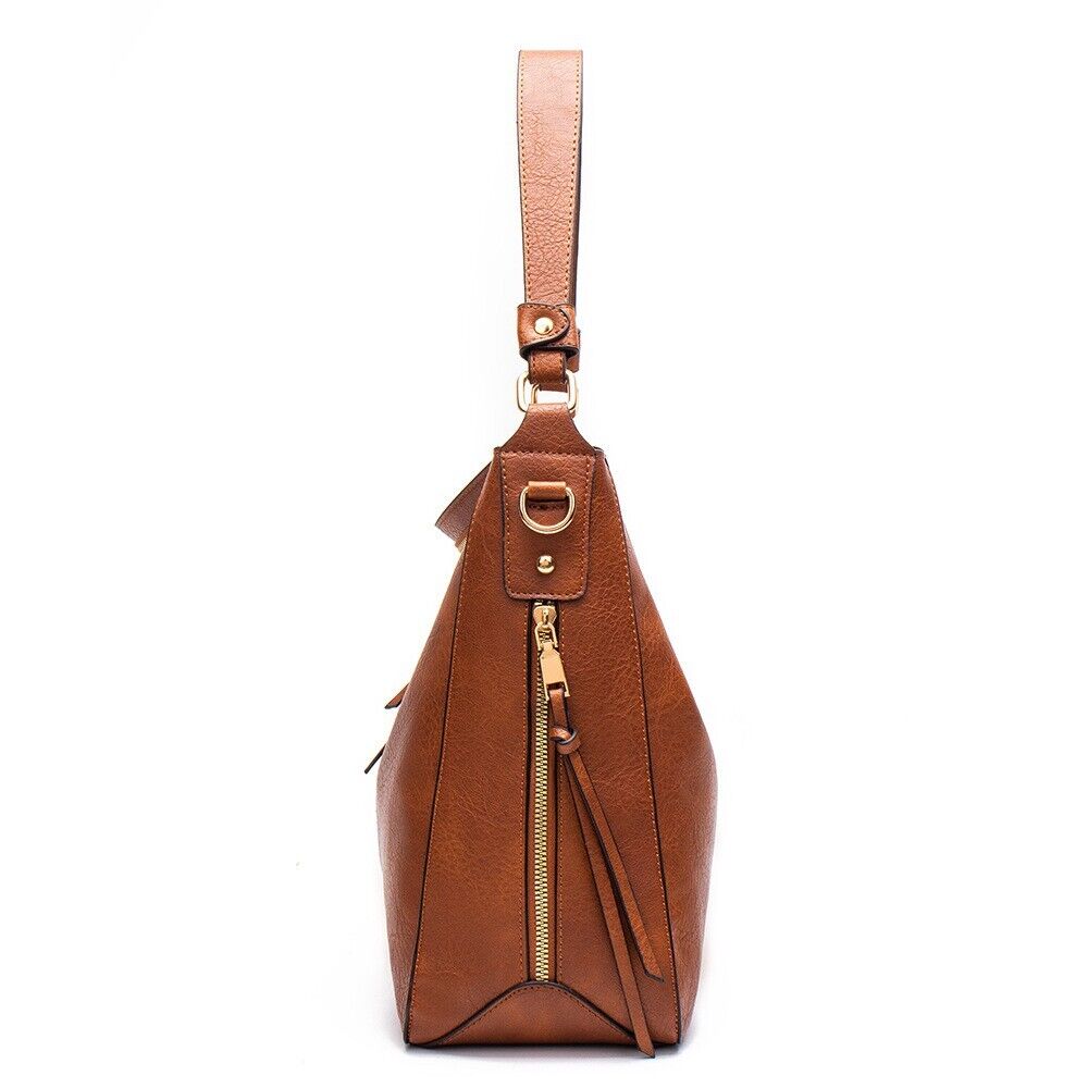 Brown Women's Large Tote Bag Faux Leather Ladies Shopper Shoulder Bag Cross Body
