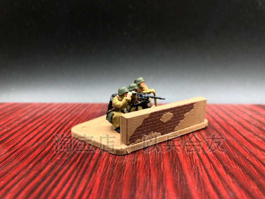 1: 72 3Pcs World War II Chinese Heavy machine gun Group Soldier Model Winter