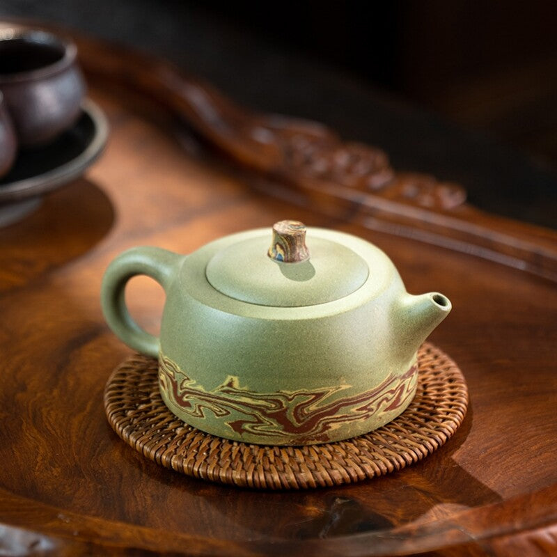 6.8oz Handmade Tea Pot Jiaoclay Yixing Zisha Jinglan Pot Douqing Clay Master Pot