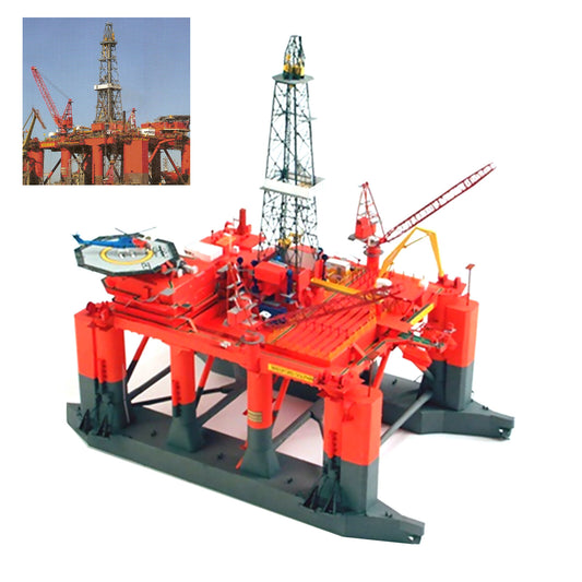 Unassembled 1:400 Paper Norwegian emi-Submersible Oil Drilling Platform Model