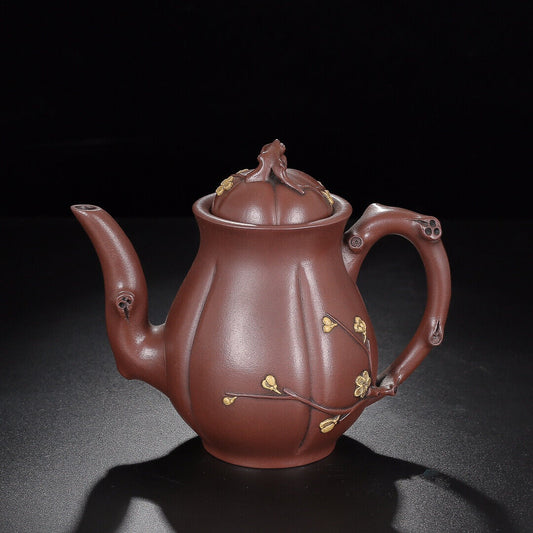 Chinese Yixing Zisha Clay Handmade Exquisite Teapot(梅香套具 底款:金鼎商标)