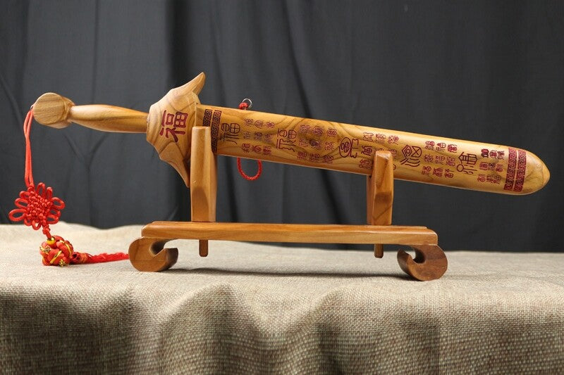 Peach Wood Sword Rack Japanese Samurai Knife Holder Stand Display Hanger