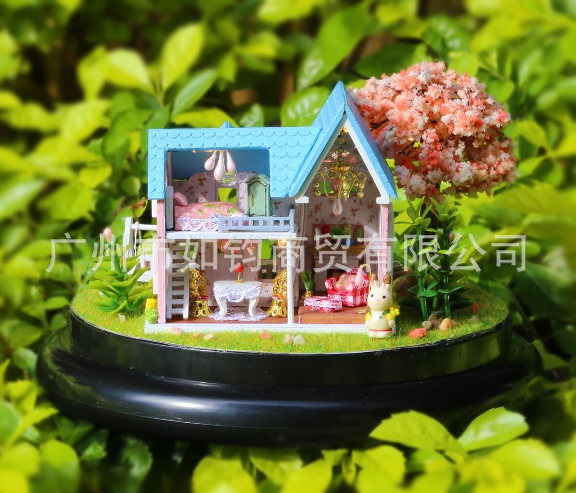 DIY Mini Glassball Sweet House Wooden Pocket Miniature Kit for Valentines Gift
