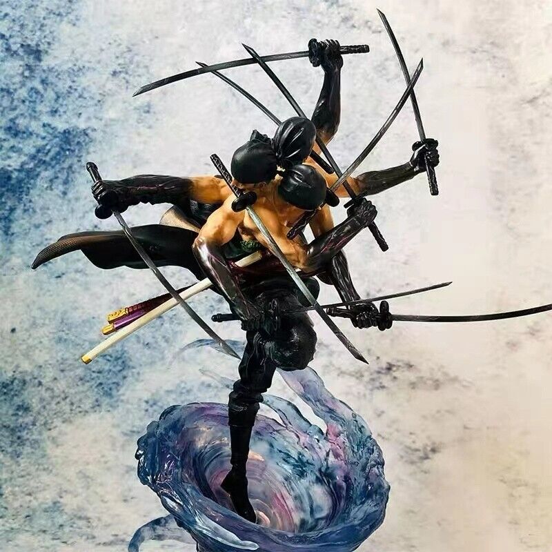 Anime One Piece Roronoa Zoro Action Figure Statue PVC Model Tornado Nine Knife