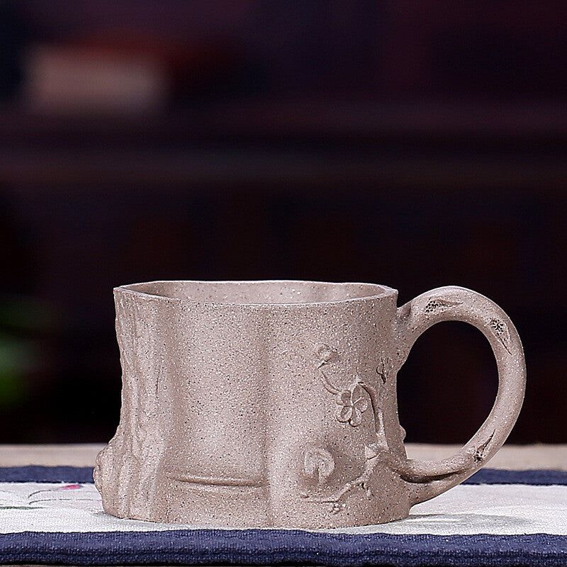 one cup 80ml true yixing zisha purple clay marked tea cup with handle handmade