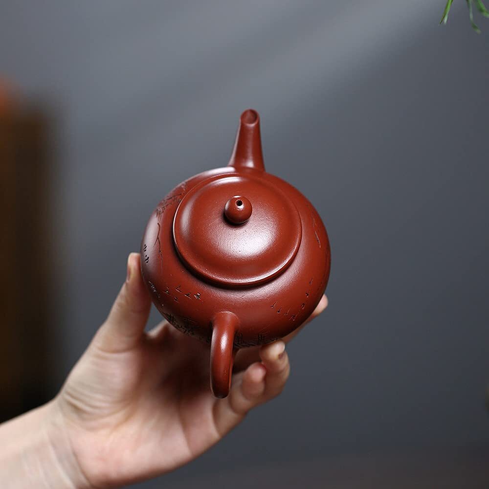210ml Chinese Purple Clay Landscape Pattern Handwork Teapot Kungfu Tea Set