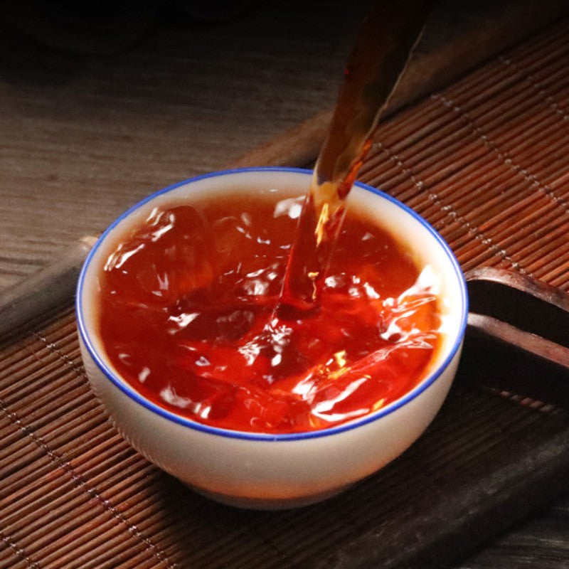 357g Pu'er Ripe Tea Cake Ban Zhang Jinya Yunnan Qizi Tea Cake