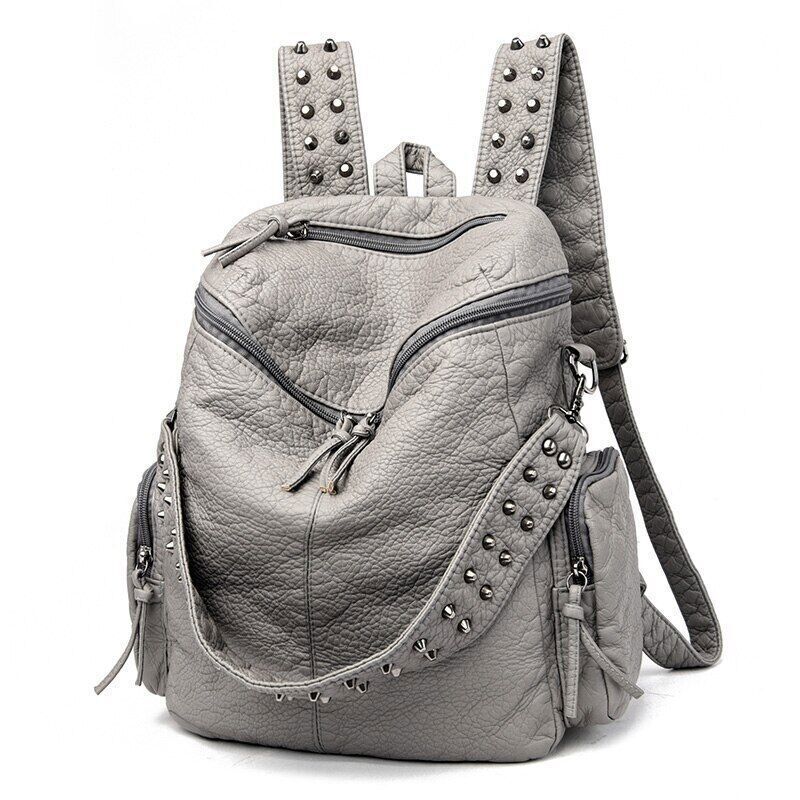 Backpacks Women Leather Daypack Anti-theft Travel Bag Large School Bag