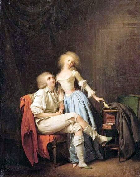 Dream-art Oil painting Loiseau-privé-The-Couple-with-the-Bird-Louis-LEopold-Boil