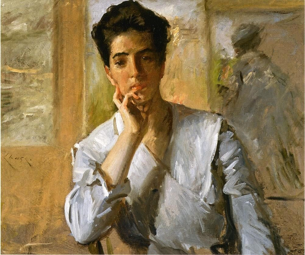 Oil painting Portrait-of-Kate-Freeman-Clark-William-Merritt-Chase-oil-painting