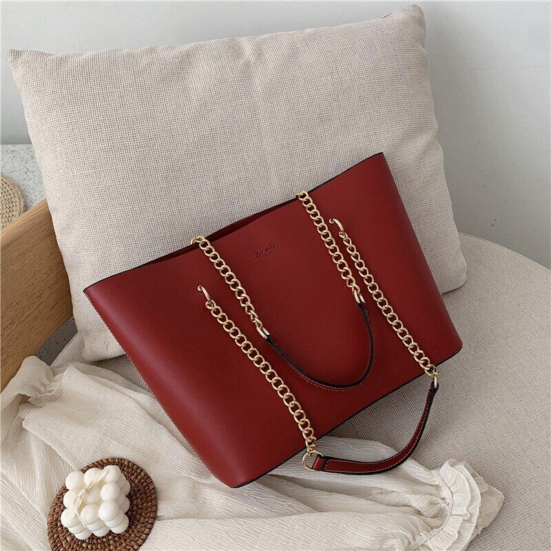 Pu Leather Shoulder Bags Women Handbag Chain Tote Bag Shopper Hand Bag Totes