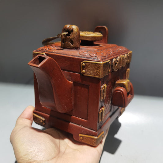 Chinese Yixing Zisha Clay Handmade Exquisite Teapot(百宝箱 底款:大清乾隆年制)