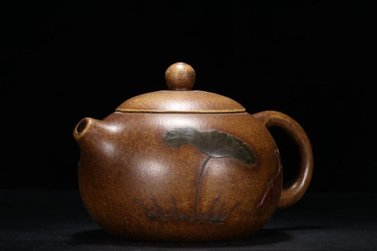 Chinese Yixing Zisha Clay Handmade lotus fishKung Fu Tea Exquisite Teapot 品名:西施壶