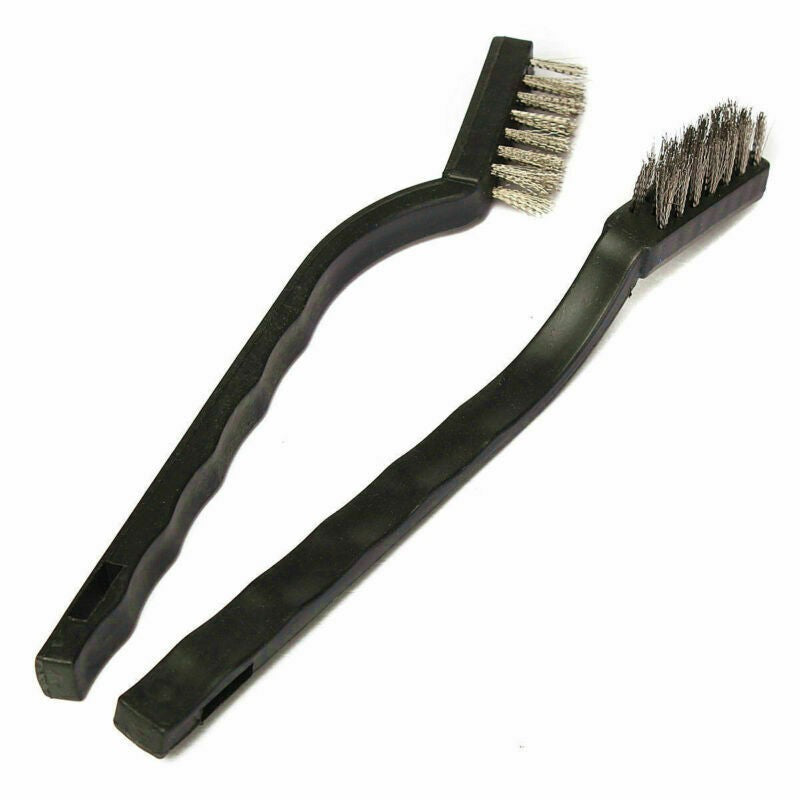 3* Steel Brush Set Small Cleaning Brushes Wire Rust Sparks Wheels Scrub 180mm I