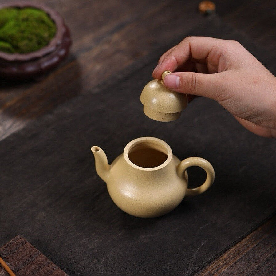 120cc Pot Yixing Zisha Green Clay Original Benshan Lvni Handmade Siting Teapot