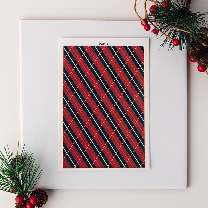 Clay Making Decal Ceramic Transfer Paper Christmas Striped Plaid DIY Jewelry Kit