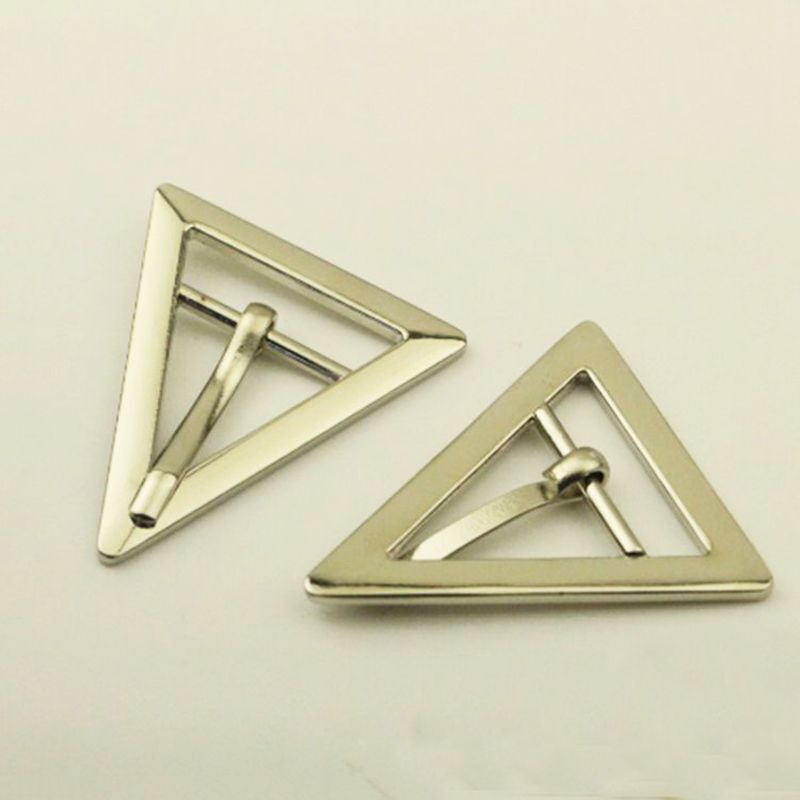 Women Belt Buckles Metal Triangle Fashion Single Pin DIY Leather Craft Accessory