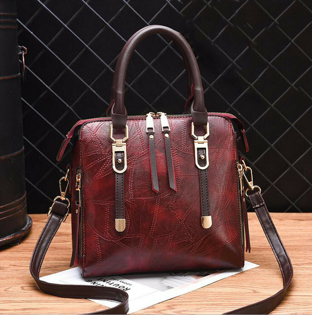 Women's PU Leather Handbags Crossbody Bag Tote Messenger Ladies Shoulder Purse