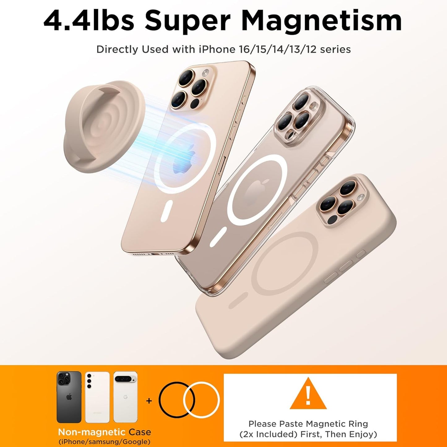Magnetic Phone Grip Ring Holder, Liquid Silicone Magnet Cell Phone Grip Finger L