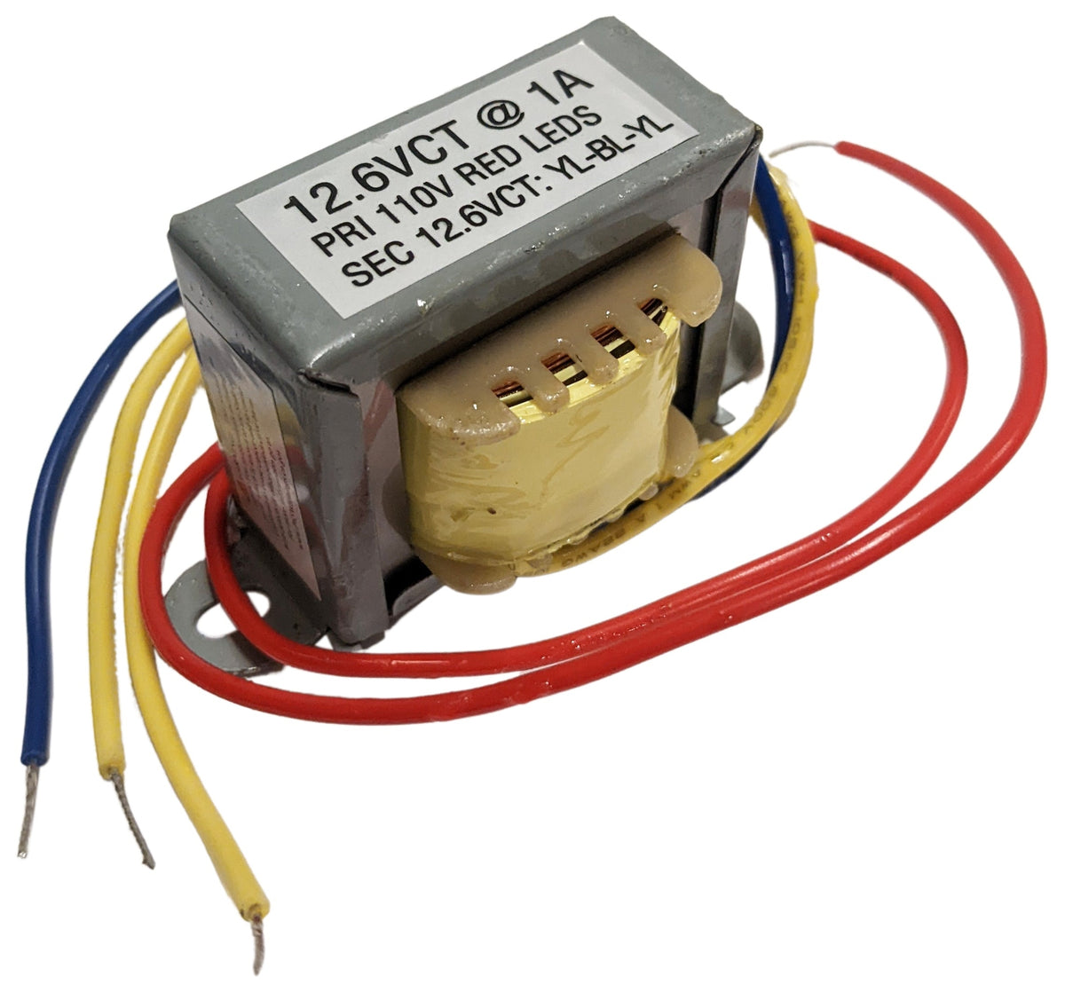 2 Pack Power Transformer 12.6 VCT, 1A with Wire Leads and Foot Mount